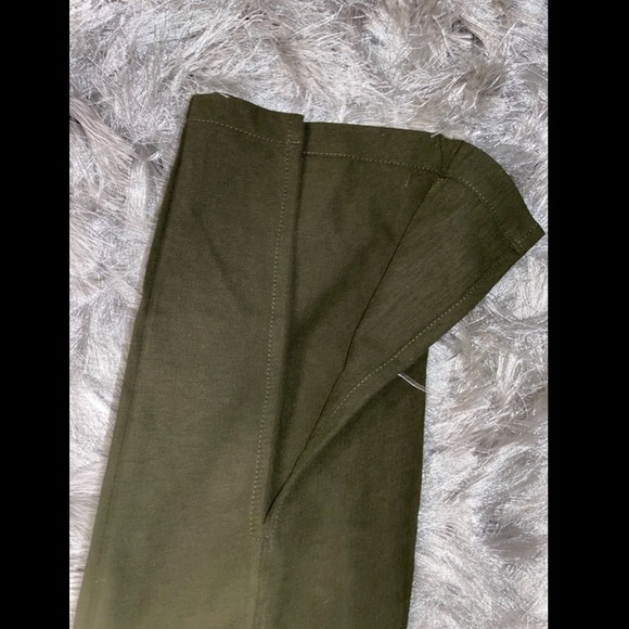 Olive Green Flat front dress pants - Picture 2 of 5